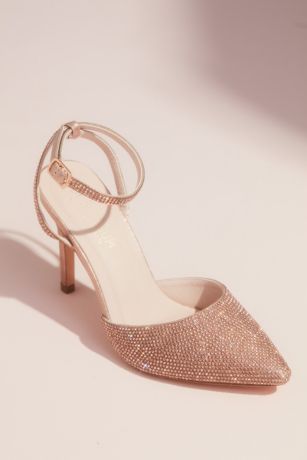 Blossom Pink Heeled Sandals (Crystal Embellished Pointed Toe Heels with Strap)